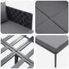 Leżak Antracyt 153 x 115 x 69.5 cm Stal malowana proszkowo