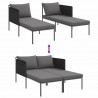 Leżak Antracyt 153 x 115 x 69.5 cm Stal malowana proszkowo