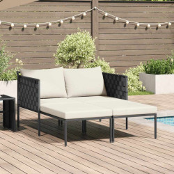 Leżak Antracyt 153 x 115 x 69.5 cm Stal malowana proszkowo