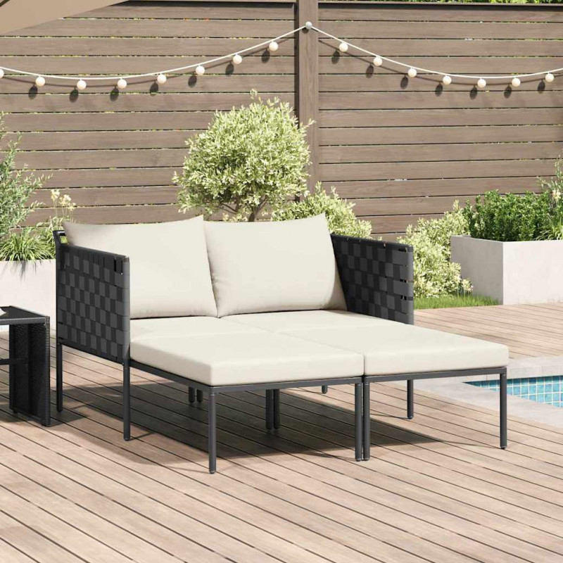 Leżak Antracyt 153 x 115 x 69.5 cm Stal malowana proszkowo