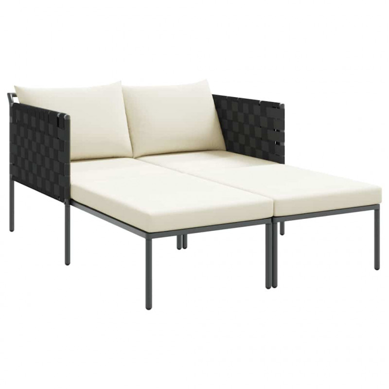Leżak Antracyt 153 x 115 x 69.5 cm Stal malowana proszkowo