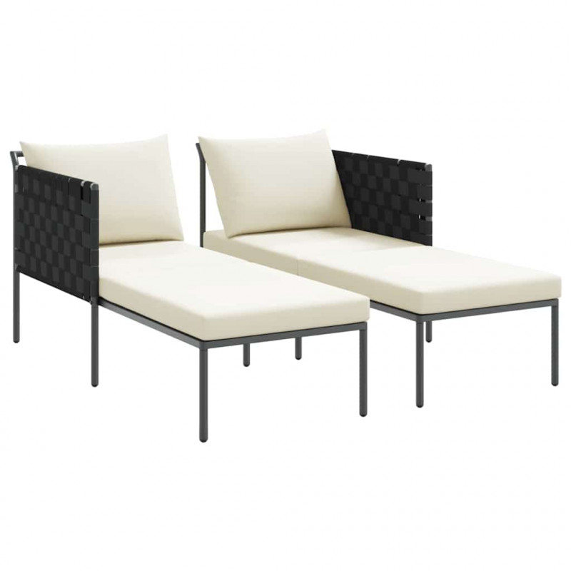 Leżak Antracyt 153 x 115 x 69.5 cm Stal malowana proszkowo