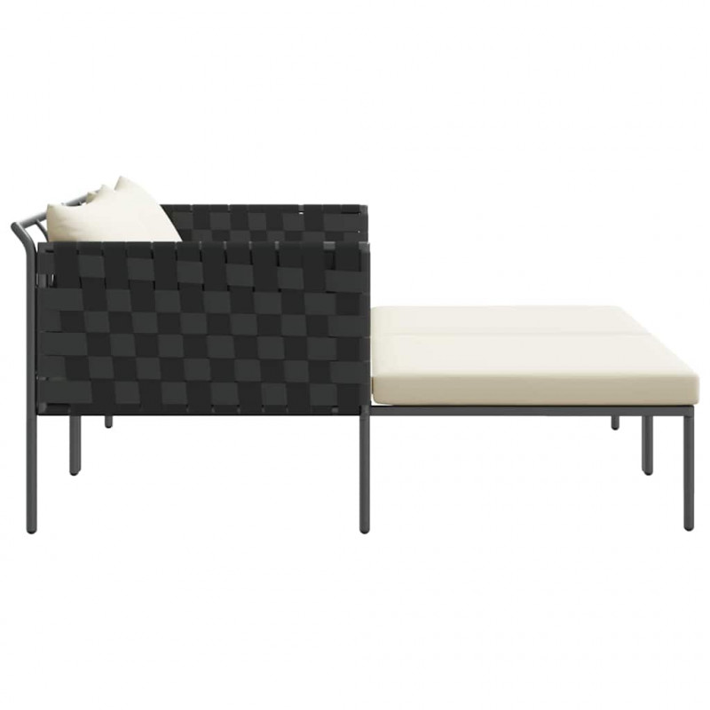Leżak Antracyt 153 x 115 x 69.5 cm Stal malowana proszkowo
