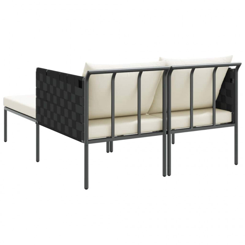 Leżak Antracyt 153 x 115 x 69.5 cm Stal malowana proszkowo