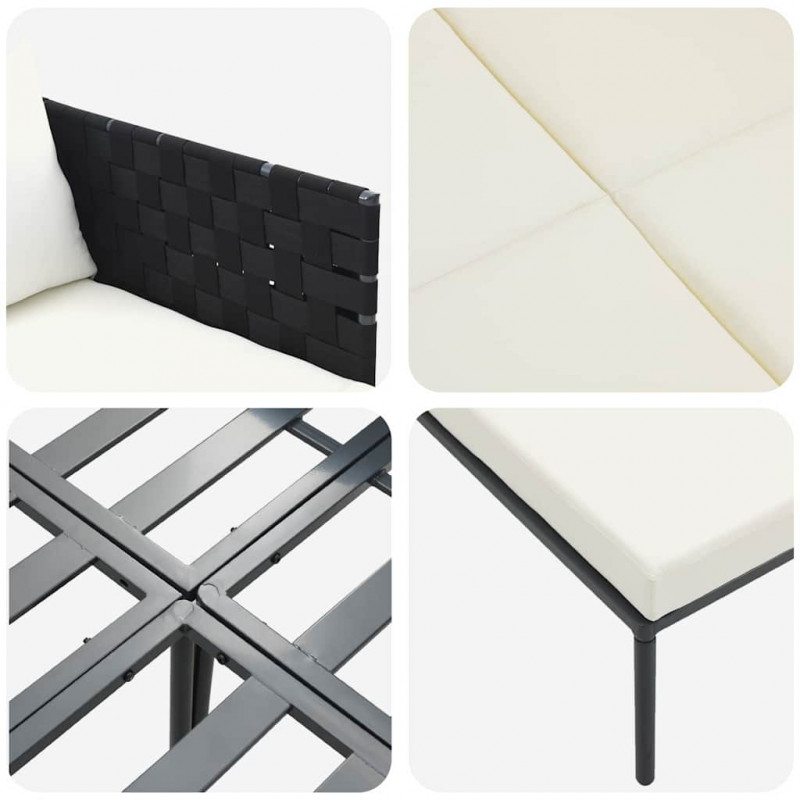 Leżak Antracyt 153 x 115 x 69.5 cm Stal malowana proszkowo