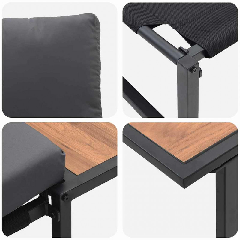 Zestaw Sof na Ogród 2 pcs Antracyt Stal