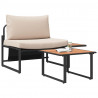 Zestaw Sof na Ogród 2 pcs Ciemnoszary Stal
