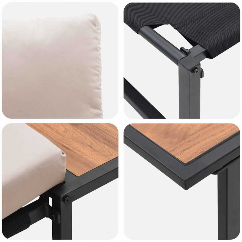 Zestaw Sof na Ogród 2 pcs Ciemnoszary Stal