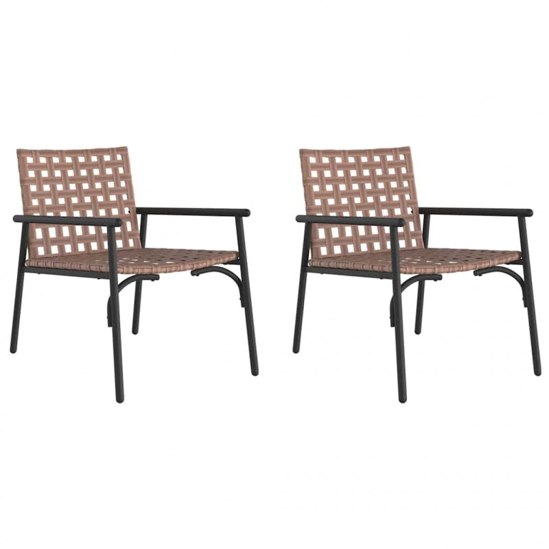 Krzesło Ogrodowe 2 pcs Brązowy 78 x 55,5 x 75,5 cm polirattan