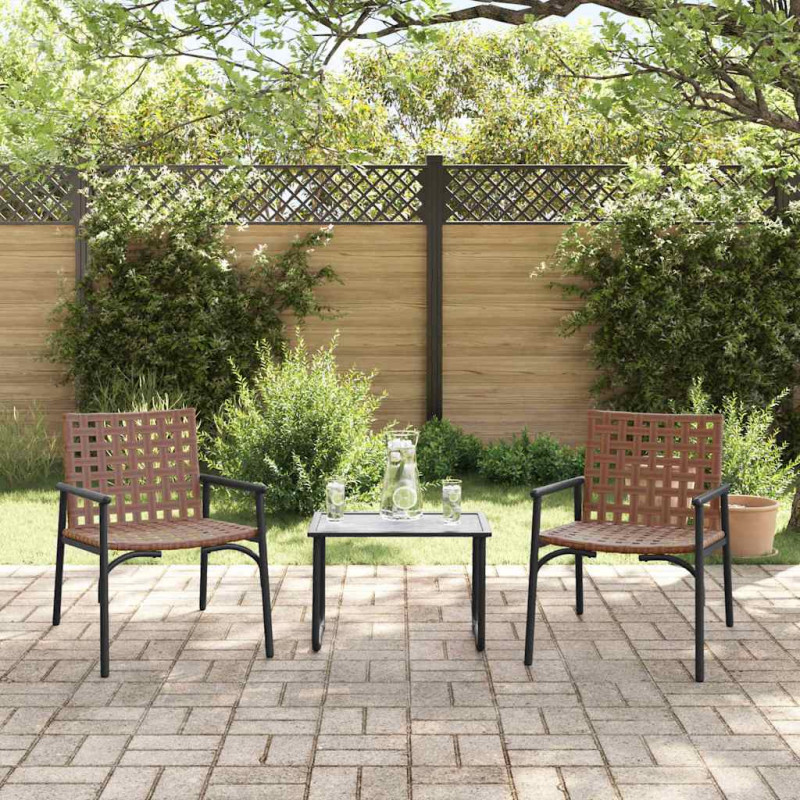 Krzesło Ogrodowe 2 pcs Brązowy 78 x 55,5 x 75,5 cm polirattan