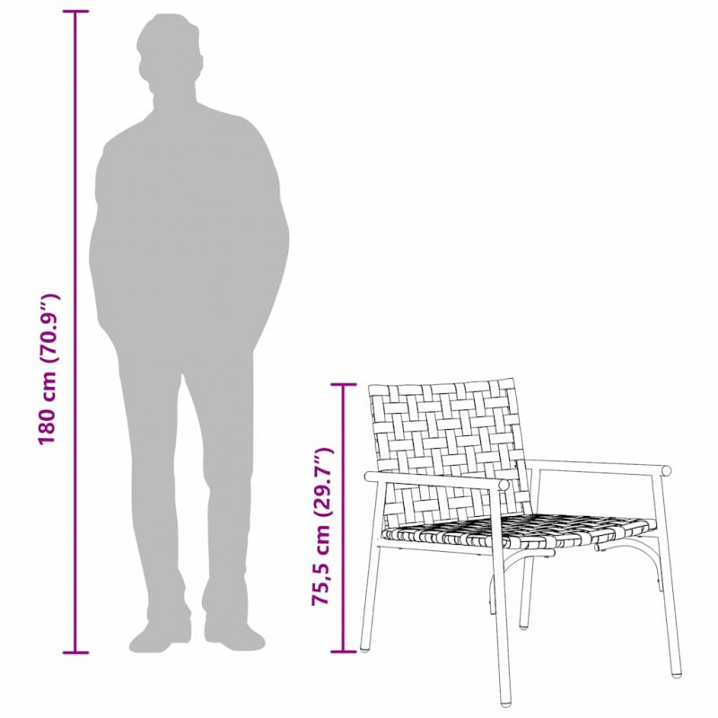 Zestaw do jadalni w ogrodzie 4 pcs Brązowy polirattan