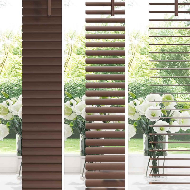 Żaluzja wenecka Ciemnobrązowy ze wzorem 213 x 100 cm PVC
