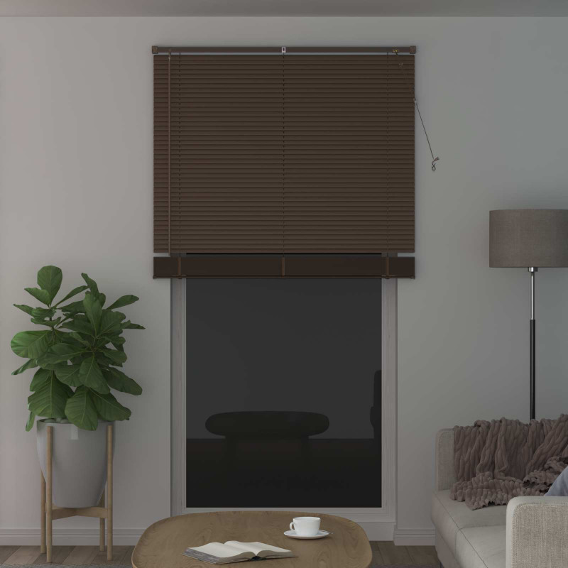 Żaluzja wenecka Ciemnobrązowy ze wzorem 213 x 110 cm PVC