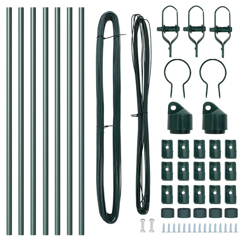 Słupek ogrodzeniowy. 7 pcs Zielony Stal