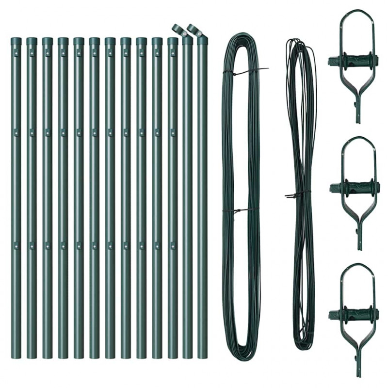 Słupek ogrodzeniowy. 13 pcs Zielony Stal