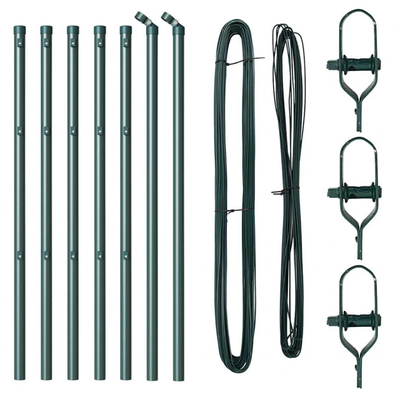 Słupek ogrodzeniowy. 7 pcs Zielony Stal