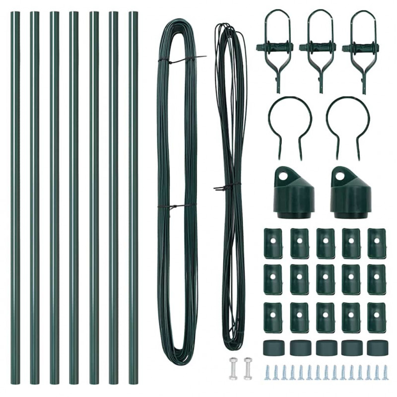 Słupek ogrodzeniowy. 7 pcs Zielony Stal