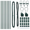 Słupek ogrodzeniowy. 7 pcs Zielony Stal