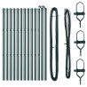 Słupek ogrodzeniowy. 13 pcs Zielony Stal