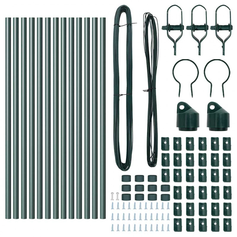 Słupek ogrodzeniowy. 13 pcs Zielony Stal