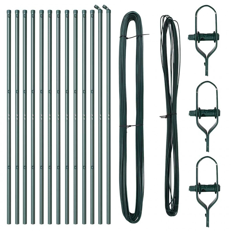 Słupek ogrodzeniowy. 13 pcs Zielony Stal