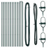 Słupek ogrodzeniowy. 13 pcs Zielony Stal