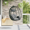 Wiszące krzesło jajo Antracyt 91,5 x 60 x 110 cm polirattan