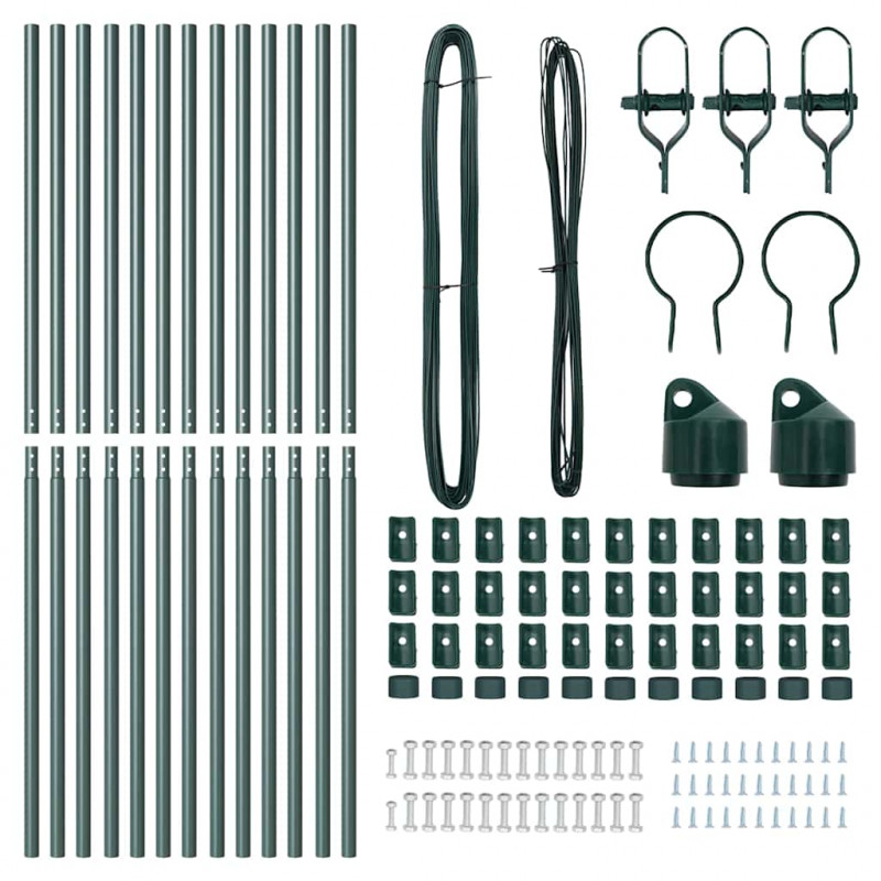 Słupek ogrodzeniowy. 13 pcs Zielony Stal