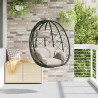 Wiszące krzesło jajo Ciemnoszary 91,5 x 60 x 110 cm polirattan