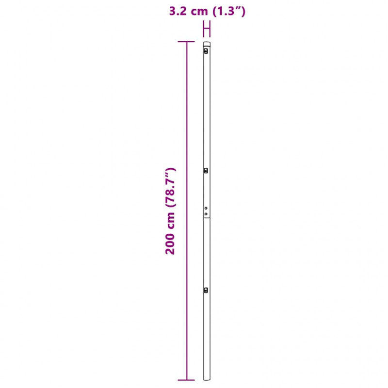 Słupek ogrodzeniowy. 7 pcs Zielony Stal