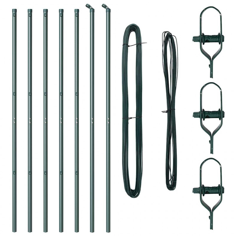 Słupek ogrodzeniowy. 7 pcs Zielony Stal