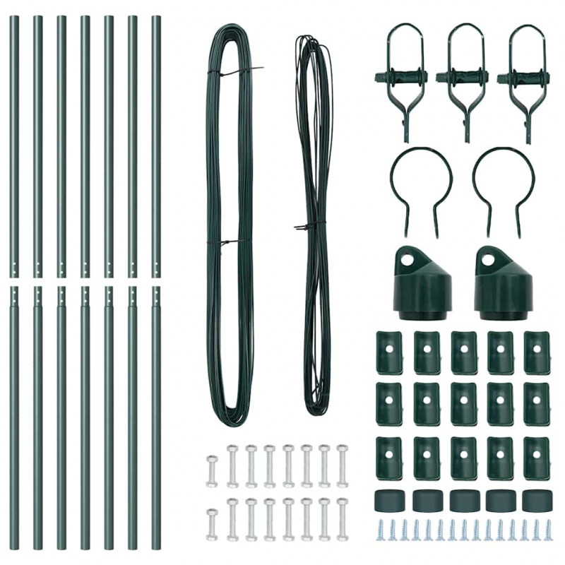 Słupek ogrodzeniowy. 7 pcs Zielony Stal