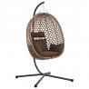 Wiszące krzesło jajo kawowy 104 x 100 x 191 cm polirattan