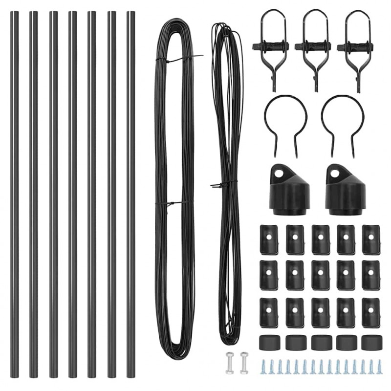 Słupek ogrodzeniowy. 7 pcs Szary Stal
