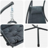 Wiszące krzesło jajo Antracyt 94 x 107 x 196,5 cm Stal
