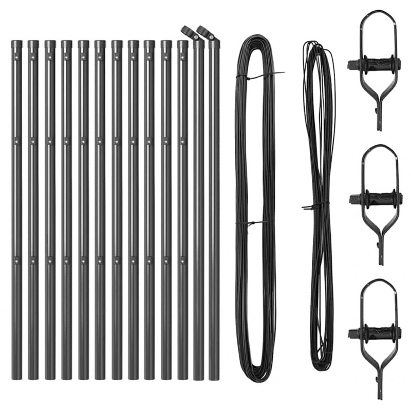 Słupek ogrodzeniowy. 13 pcs Szary Stal