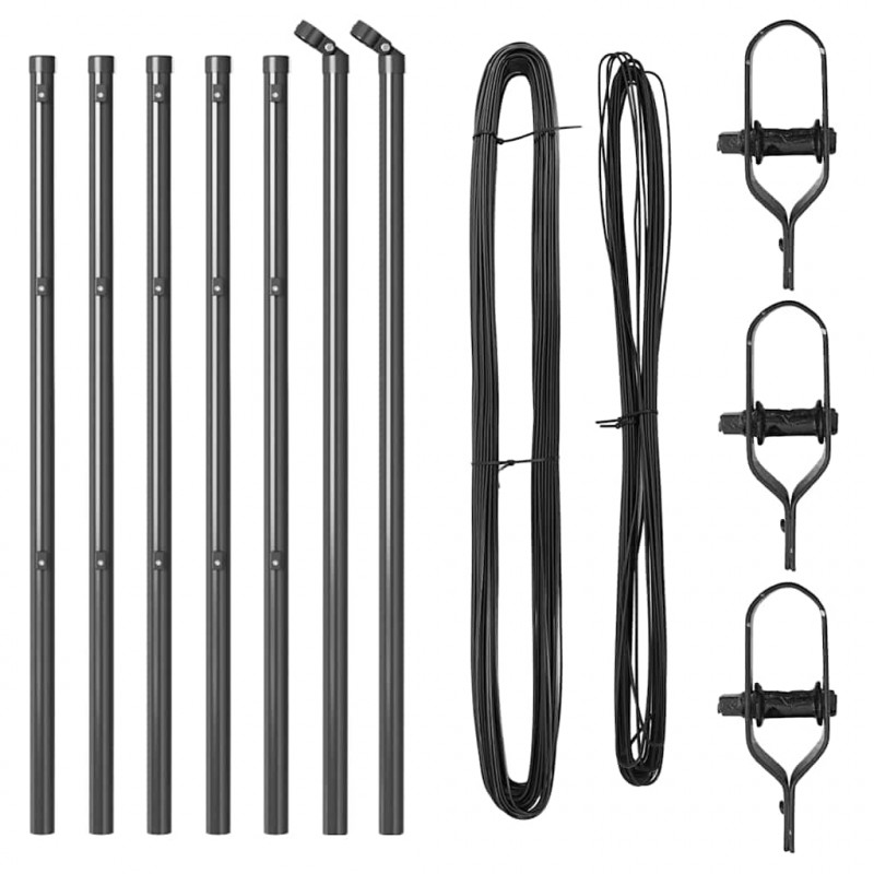 Słupek ogrodzeniowy. 7 pcs Szary Stal