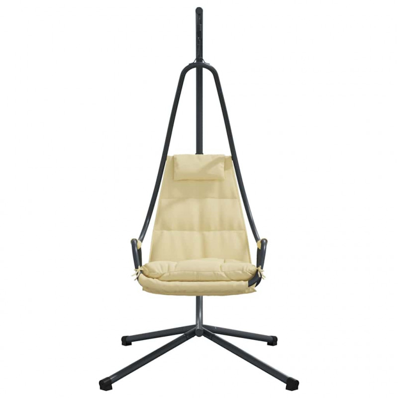 Wiszące krzesło jajo Beżowy 94 x 107 x 196,5 cm Stal