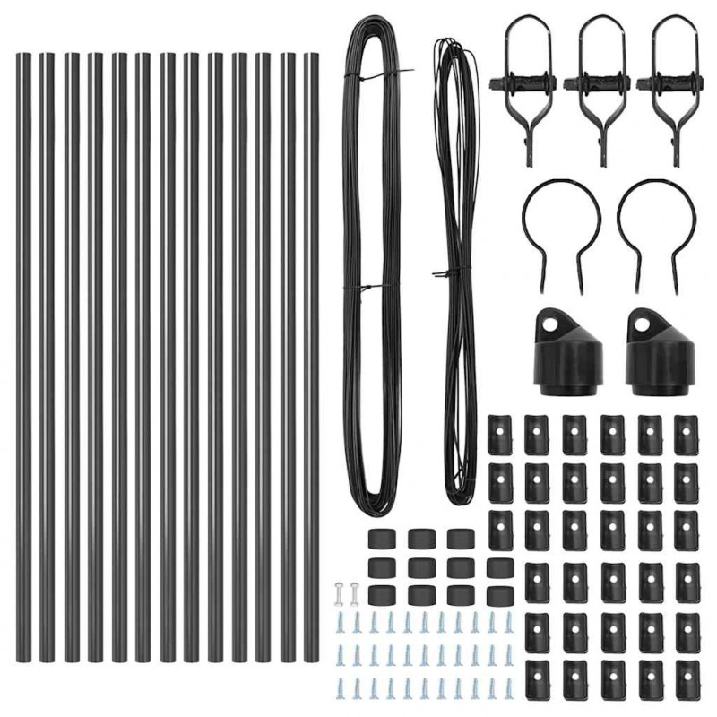 Słupek ogrodzeniowy. 13 pcs Szary Stal