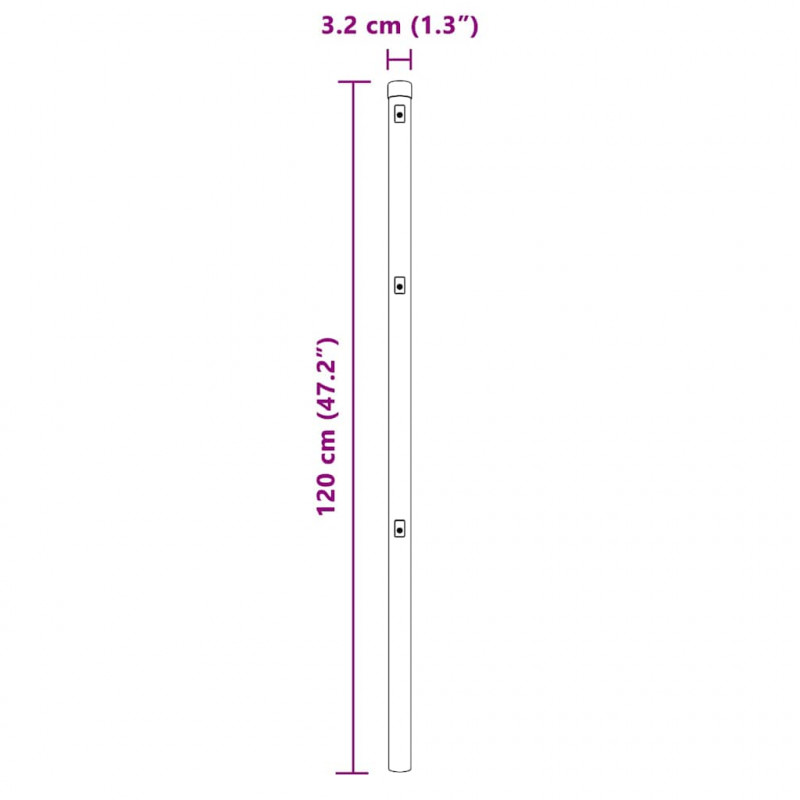 Słupek ogrodzeniowy. 13 pcs Szary Stal
