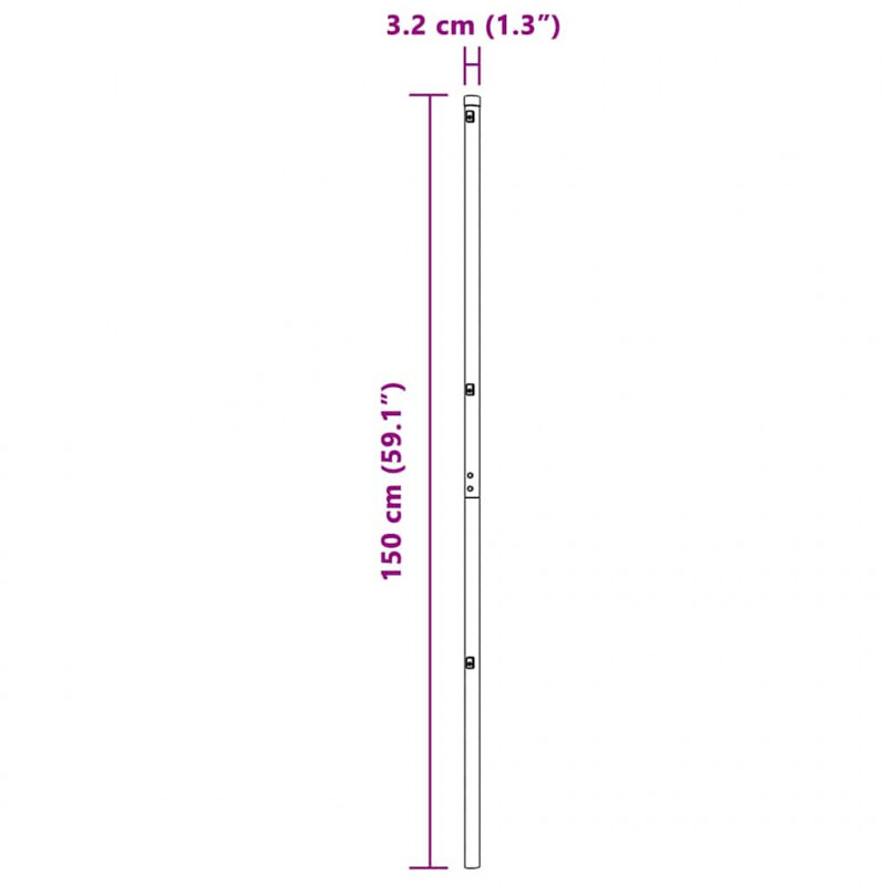 Słupek ogrodzeniowy. 13 pcs Szary Stal