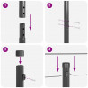 Słupek ogrodzeniowy. 7 pcs Szary Stal