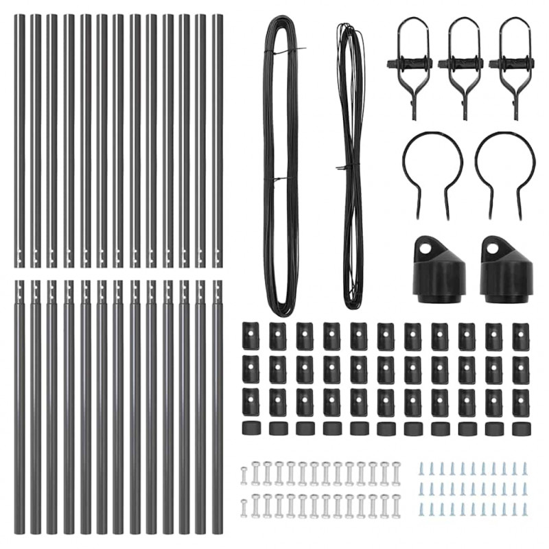Słupek ogrodzeniowy. 13 pcs Szary Stal