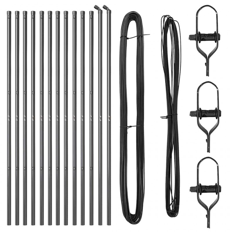 Słupek ogrodzeniowy. 13 pcs Szary Stal
