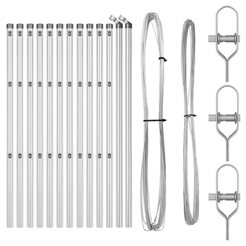 Słupek ogrodzeniowy. 13 pcs Srebrny Stal