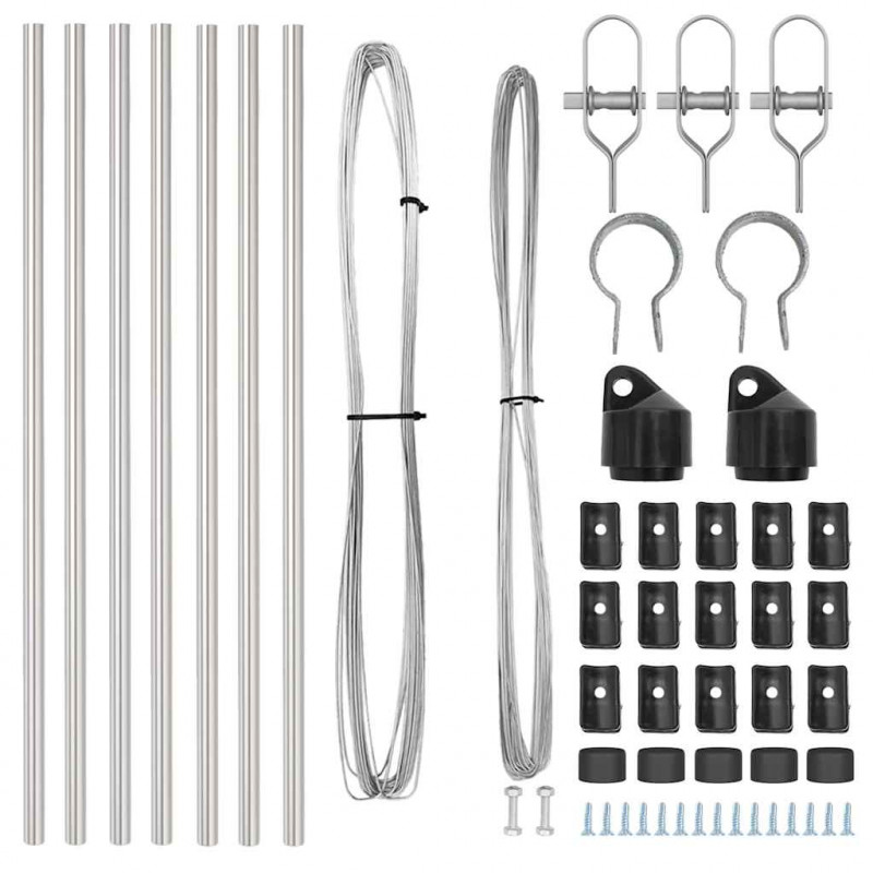Słupek ogrodzeniowy. 7 pcs Srebrny Stal