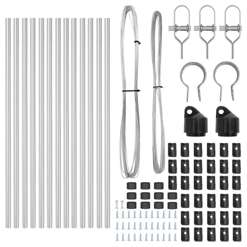 Słupek ogrodzeniowy. 13 pcs Srebrny Stal