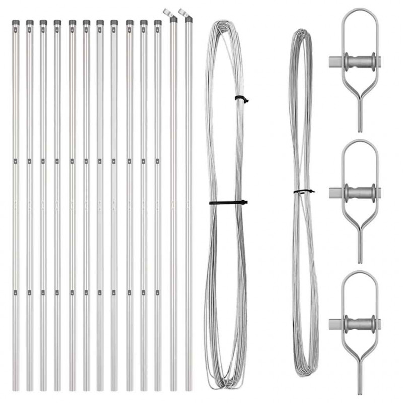 Słupek ogrodzeniowy. 13 pcs Srebrny Stal
