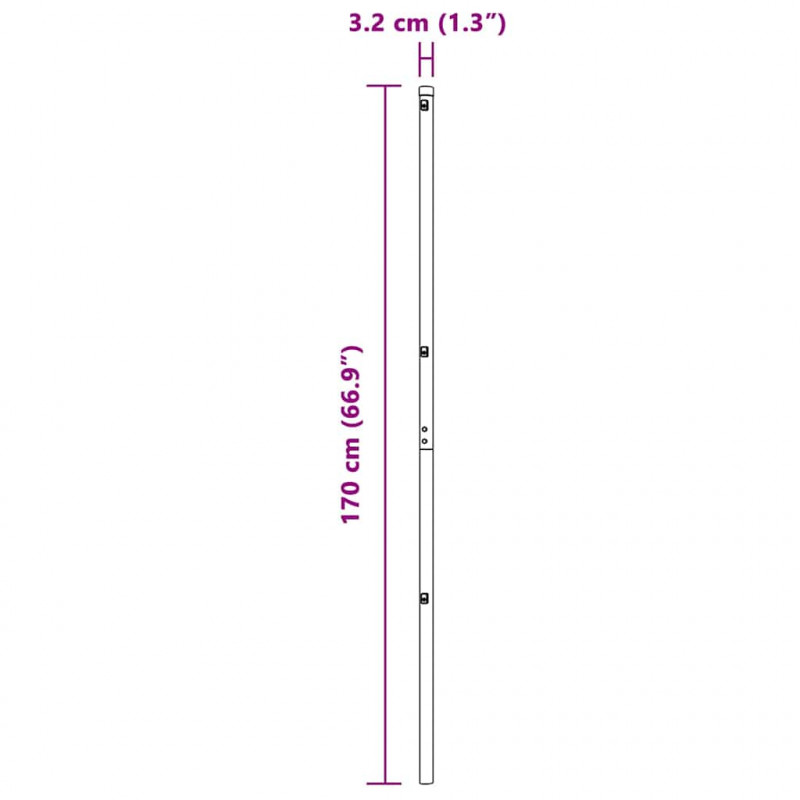 Słupek ogrodzeniowy. 13 pcs Srebrny Stal