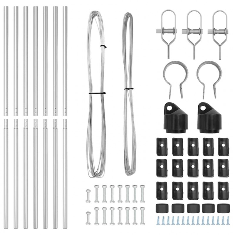 Słupek ogrodzeniowy. 7 pcs Srebrny Stal